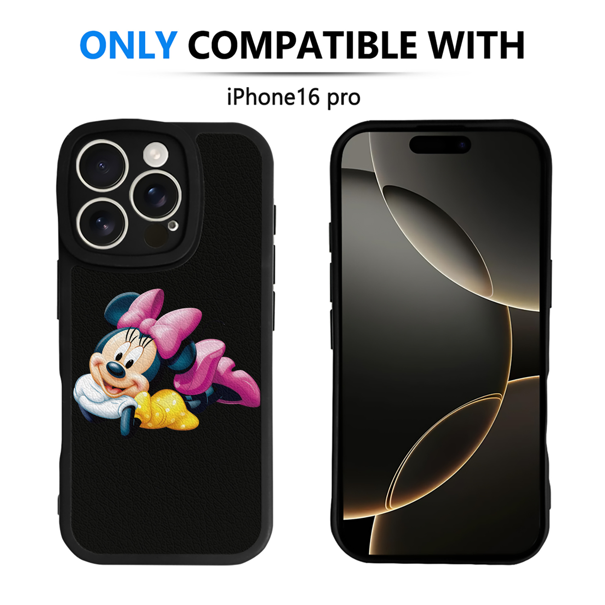 （画像用） ミッキーマウス Mickey Mouse 【iPhone 16シリーズ対応】シリコンスマホケース（レザー調） 材質：シリコン